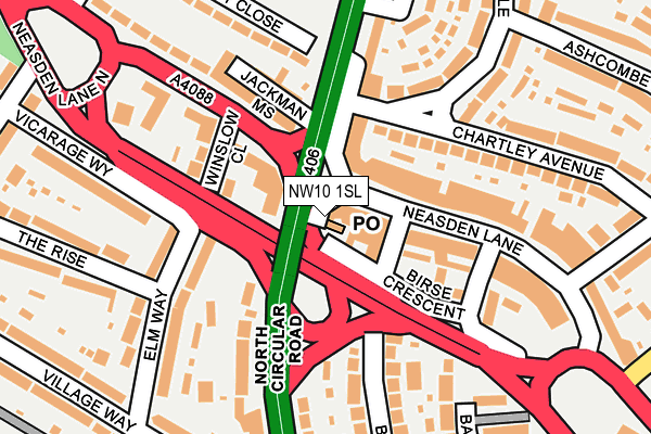NW10 1SL map - OS OpenMap – Local (Ordnance Survey)
