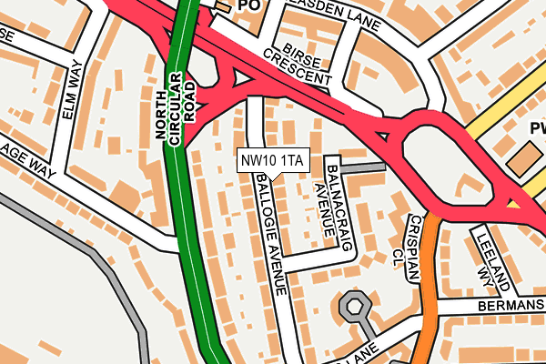 NW10 1TA map - OS OpenMap – Local (Ordnance Survey)
