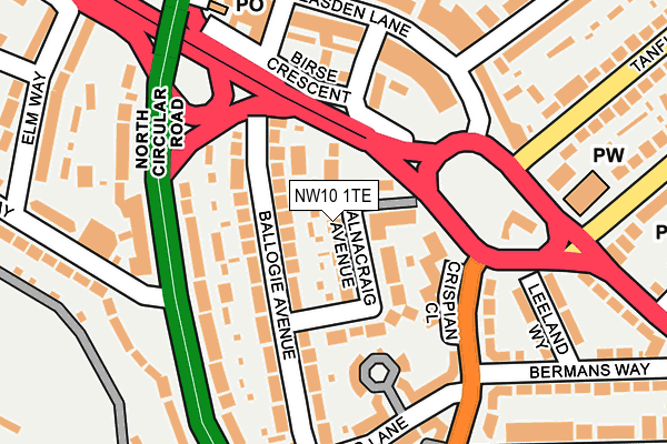 NW10 1TE map - OS OpenMap – Local (Ordnance Survey)