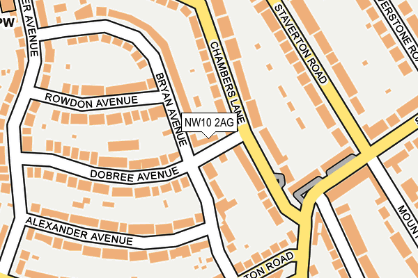 NW10 2AG map - OS OpenMap – Local (Ordnance Survey)
