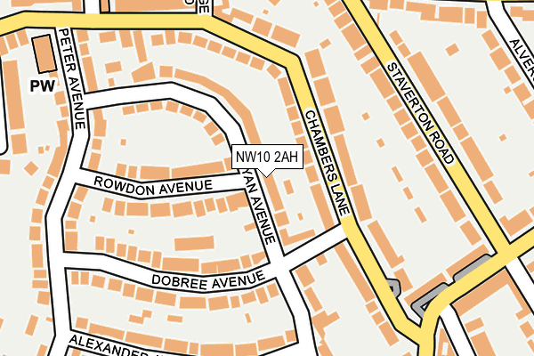 NW10 2AH map - OS OpenMap – Local (Ordnance Survey)