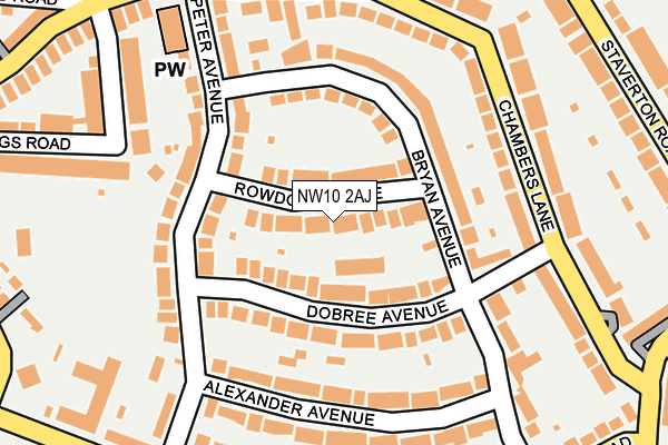 NW10 2AJ map - OS OpenMap – Local (Ordnance Survey)