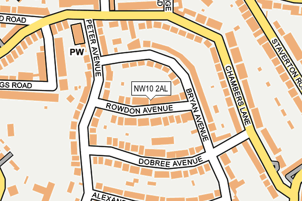 NW10 2AL map - OS OpenMap – Local (Ordnance Survey)