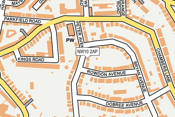 NW10 2AP map - OS OpenMap – Local (Ordnance Survey)