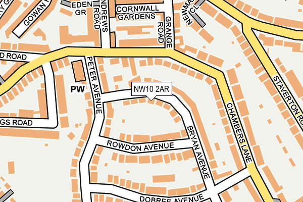 NW10 2AR map - OS OpenMap – Local (Ordnance Survey)