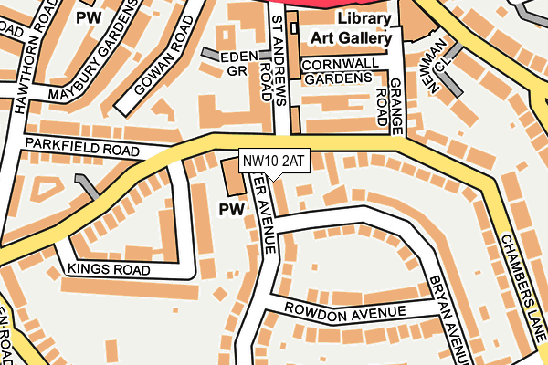NW10 2AT map - OS OpenMap – Local (Ordnance Survey)