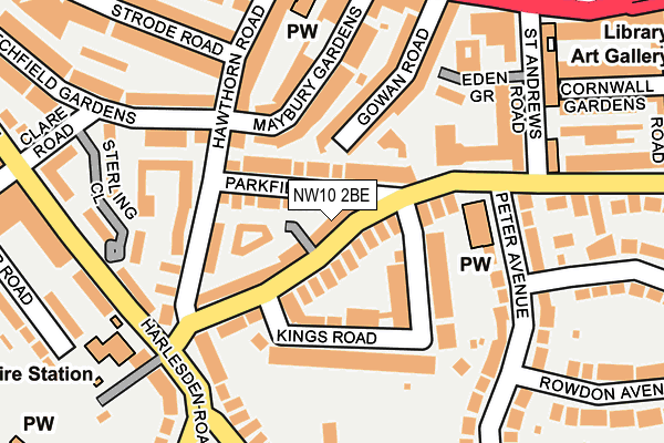 NW10 2BE map - OS OpenMap – Local (Ordnance Survey)