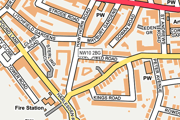 NW10 2BG map - OS OpenMap – Local (Ordnance Survey)