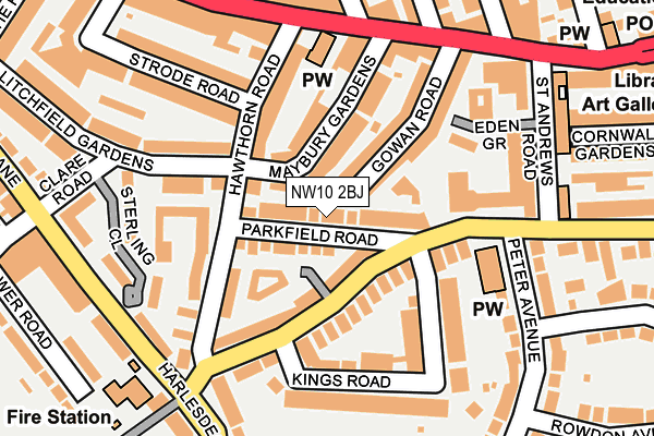 NW10 2BJ map - OS OpenMap – Local (Ordnance Survey)