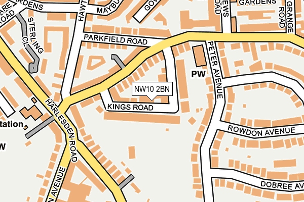 NW10 2BN map - OS OpenMap – Local (Ordnance Survey)