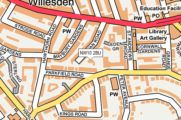 NW10 2BU map - OS OpenMap – Local (Ordnance Survey)