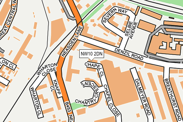 NW10 2DN map - OS OpenMap – Local (Ordnance Survey)