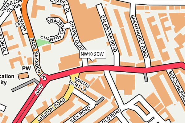 NW10 2DW map - OS OpenMap – Local (Ordnance Survey)