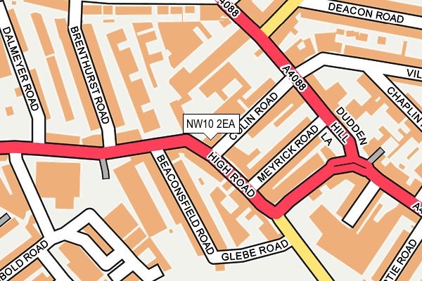 NW10 2EA map - OS OpenMap – Local (Ordnance Survey)
