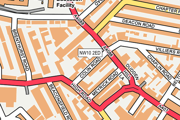 NW10 2ED map - OS OpenMap – Local (Ordnance Survey)
