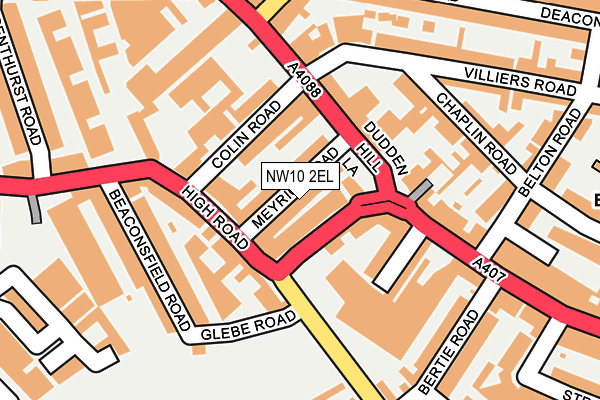 NW10 2EL map - OS OpenMap – Local (Ordnance Survey)