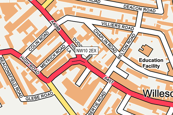 NW10 2EX map - OS OpenMap – Local (Ordnance Survey)