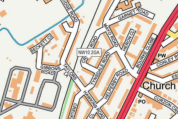 NW10 2GA map - OS OpenMap – Local (Ordnance Survey)