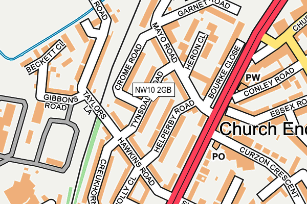 NW10 2GB map - OS OpenMap – Local (Ordnance Survey)
