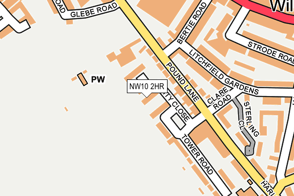 NW10 2HR map - OS OpenMap – Local (Ordnance Survey)