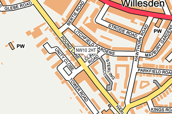 NW10 2HT map - OS OpenMap – Local (Ordnance Survey)