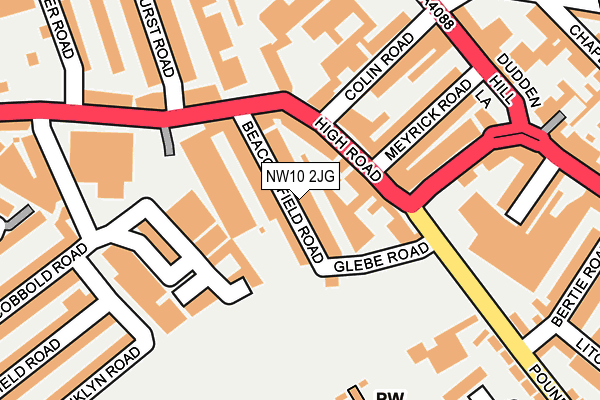 NW10 2JG map - OS OpenMap – Local (Ordnance Survey)