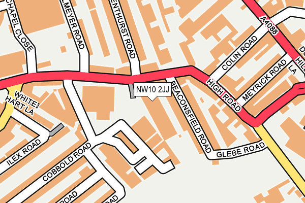 NW10 2JJ map - OS OpenMap – Local (Ordnance Survey)