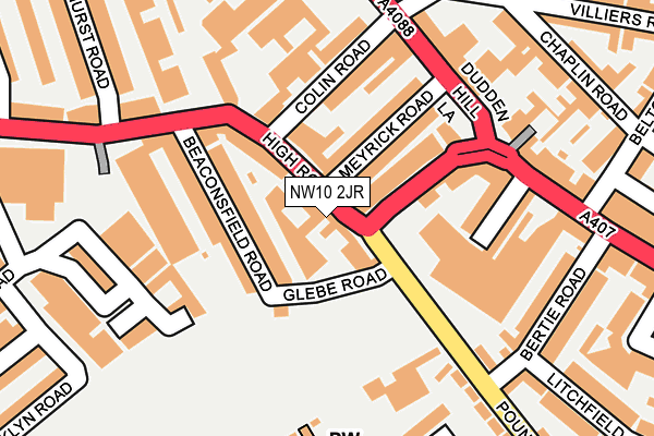NW10 2JR map - OS OpenMap – Local (Ordnance Survey)