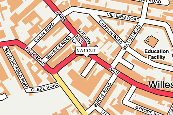 NW10 2JT map - OS OpenMap – Local (Ordnance Survey)