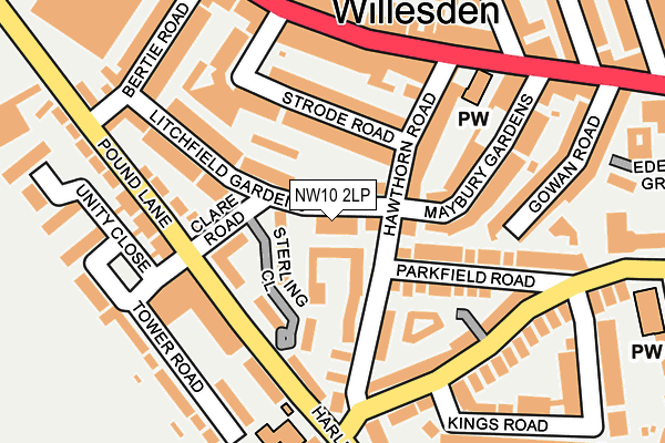 NW10 2LP map - OS OpenMap – Local (Ordnance Survey)