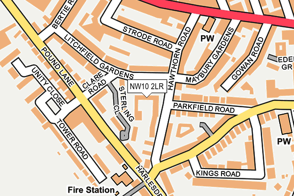 NW10 2LR map - OS OpenMap – Local (Ordnance Survey)