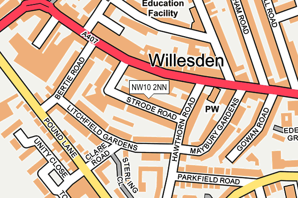 NW10 2NN map - OS OpenMap – Local (Ordnance Survey)