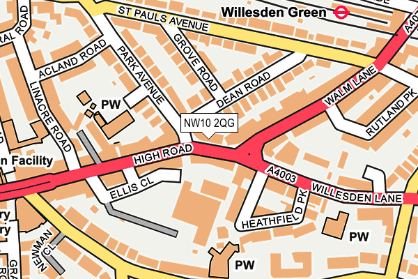 NW10 2QG map - OS OpenMap – Local (Ordnance Survey)