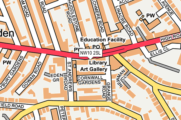 NW10 2SL map - OS OpenMap – Local (Ordnance Survey)