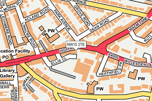 NW10 2TE map - OS OpenMap – Local (Ordnance Survey)