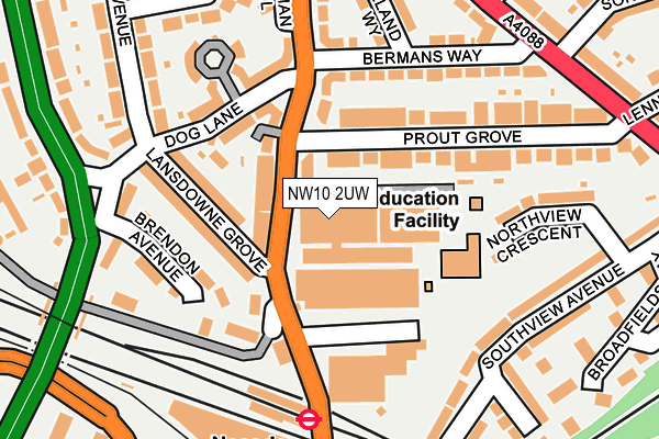 NW10 2UW map - OS OpenMap – Local (Ordnance Survey)