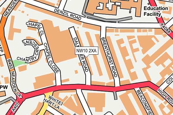 NW10 2XA map - OS OpenMap – Local (Ordnance Survey)