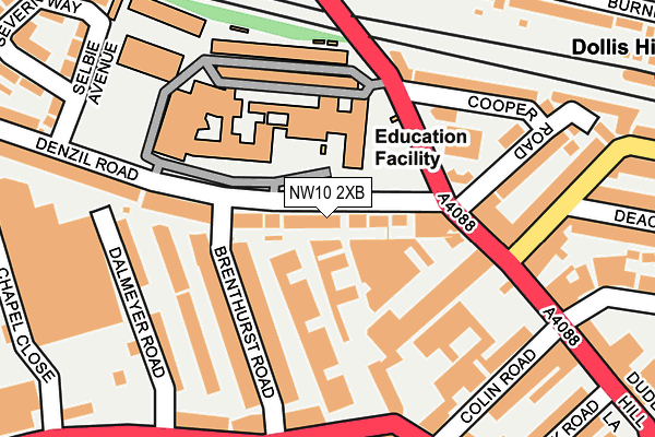 NW10 2XB map - OS OpenMap – Local (Ordnance Survey)