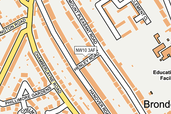 NW10 3AF map - OS OpenMap – Local (Ordnance Survey)