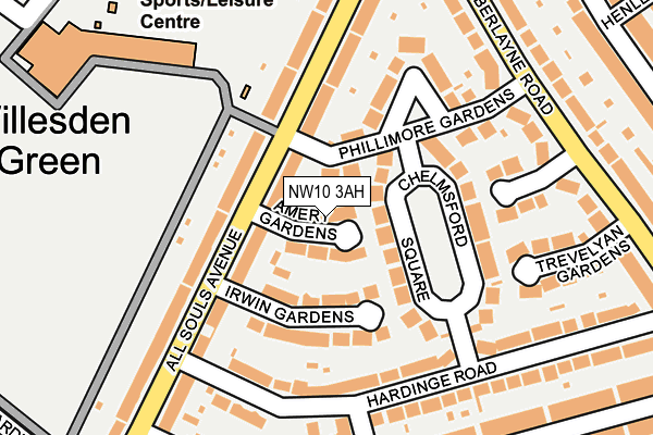 NW10 3AH map - OS OpenMap – Local (Ordnance Survey)
