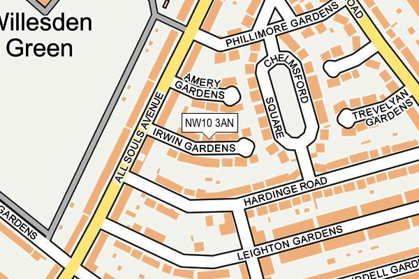 NW10 3AN map - OS OpenMap – Local (Ordnance Survey)