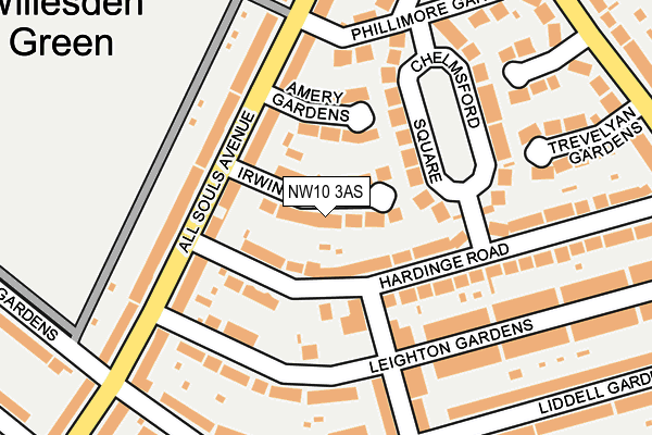 NW10 3AS map - OS OpenMap – Local (Ordnance Survey)