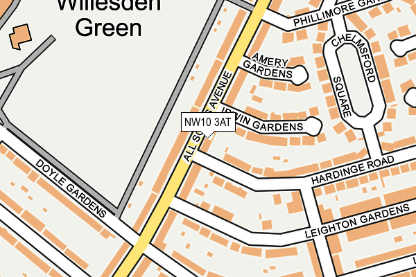 NW10 3AT map - OS OpenMap – Local (Ordnance Survey)