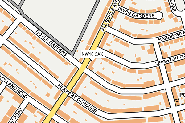 NW10 3AX map - OS OpenMap – Local (Ordnance Survey)
