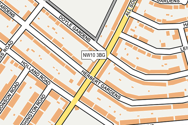 NW10 3BG map - OS OpenMap – Local (Ordnance Survey)