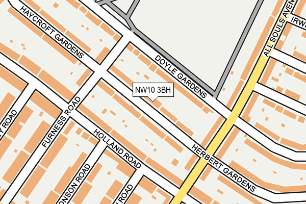 NW10 3BH map - OS OpenMap – Local (Ordnance Survey)