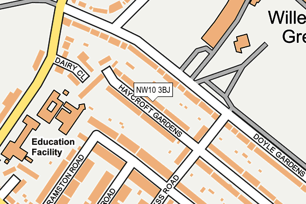 NW10 3BJ map - OS OpenMap – Local (Ordnance Survey)