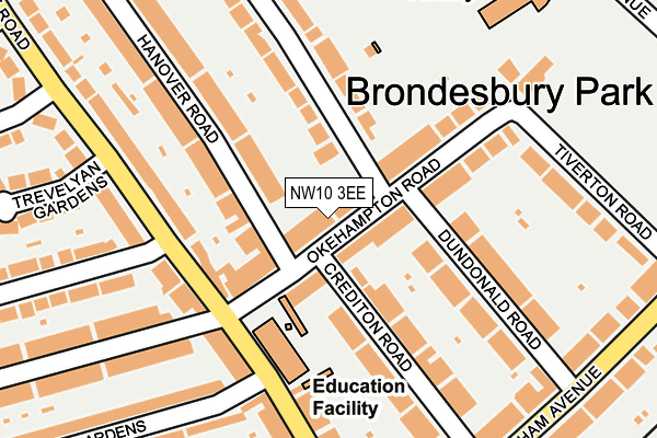 NW10 3EE map - OS OpenMap – Local (Ordnance Survey)