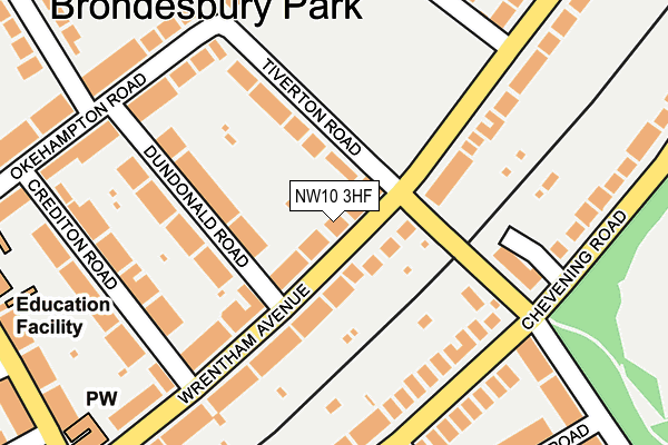 NW10 3HF map - OS OpenMap – Local (Ordnance Survey)