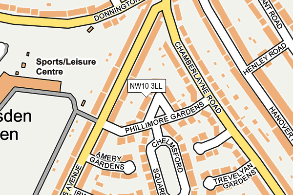 NW10 3LL map - OS OpenMap – Local (Ordnance Survey)